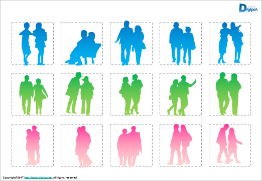 カップルのシルエット画像2