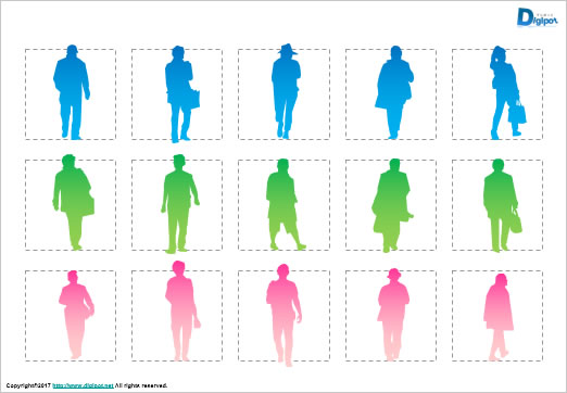 歩いている男性のシルエット画像2