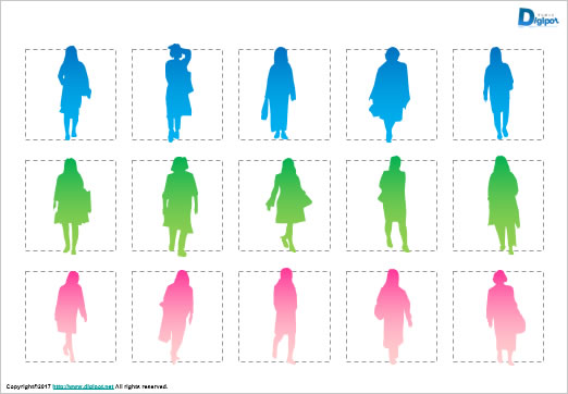 歩いている女性のシルエット画像2