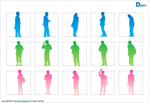 立っている男性のシルエット画像2