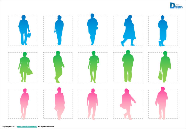 歩いている男性のシルエット画像2