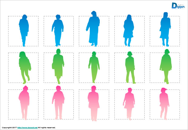 歩いている女性のシルエット画像2