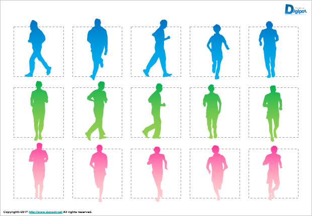 走る人のシルエット画像2