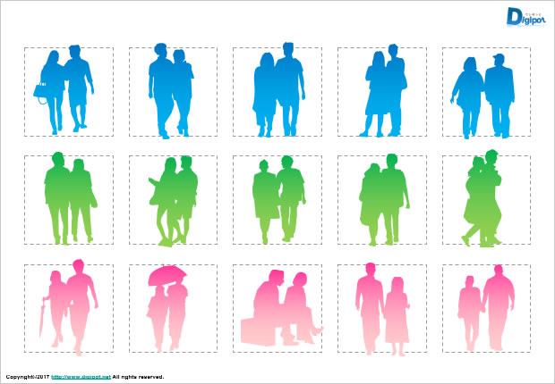 カップルのシルエット画像2