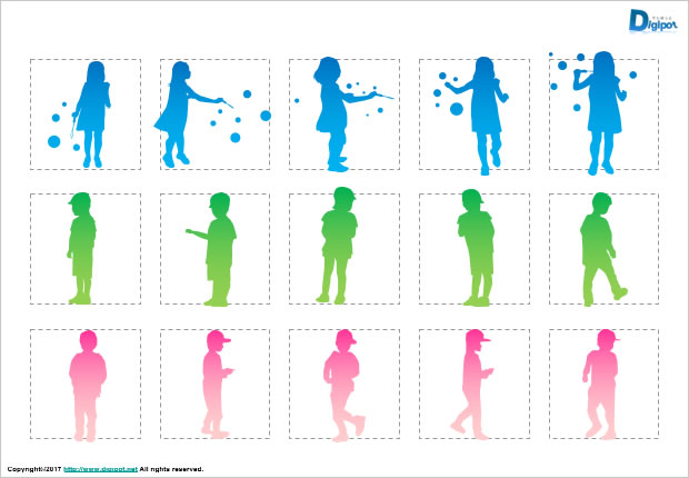 子供のシルエット画像2