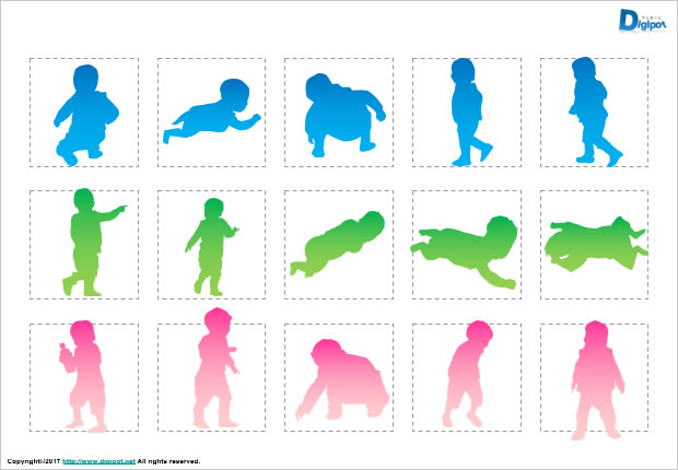 幼児のシルエット画像2