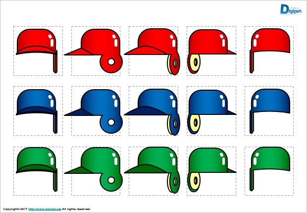 野球のヘルメットのイラスト画像2