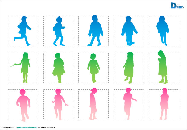 子供のシルエット画像2