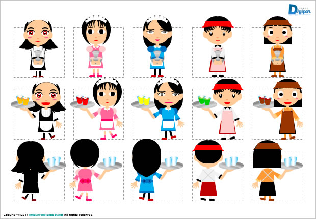 ウェイトレスのイラスト画像2