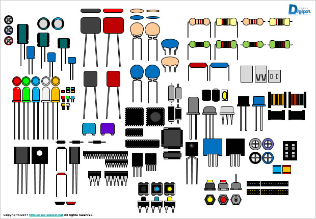 電子部品のイラスト パワーポイント フリー素材 無料素材のdigipot