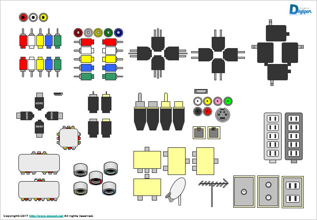 AV関連接続パーツのイラスト画像