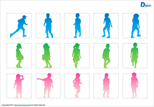 子供のシルエット画像2