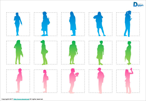 立っている女性のシルエット画像2