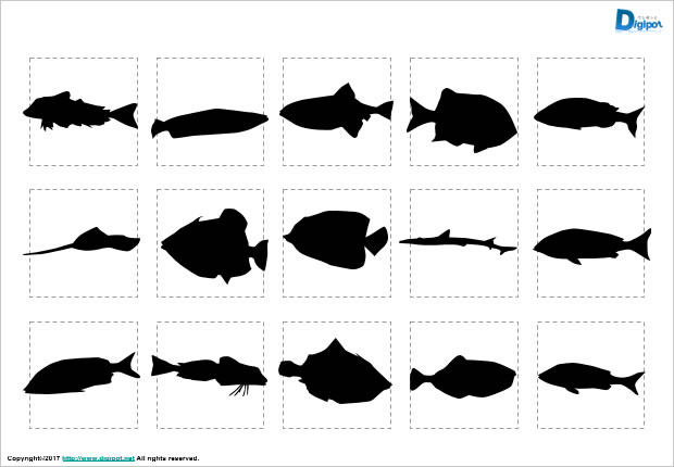 魚のシルエット パワーポイント フリー素材 無料素材のdigipot