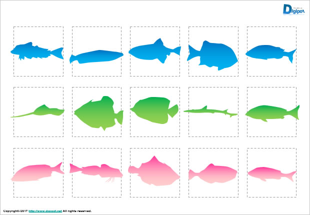 魚のシルエット画像2