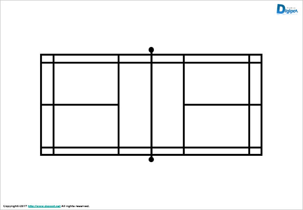 バドミントンコート図 パワーポイント エクセル フリー素材 無料素材のdigipot