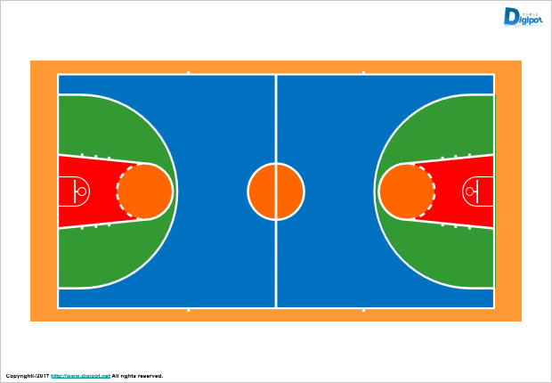 バスケットボールコート図 パワーポイント フリー素材 無料素材のdigipot