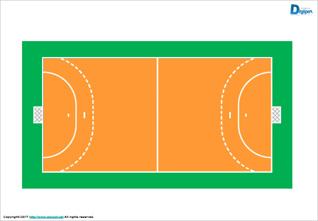 ハンドボールコート図 パワーポイント エクセル フリー素材 無料素材のdigipot