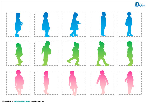 子供のシルエット画像2