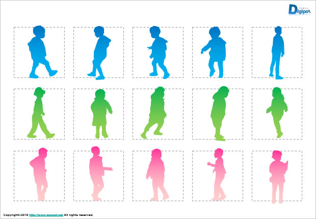 子供のシルエット画像2