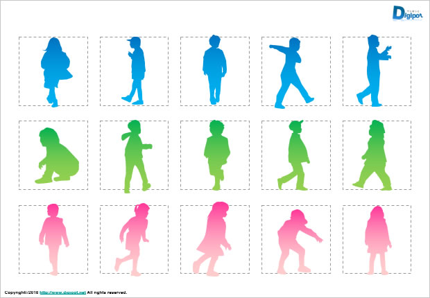 子供のシルエット画像2