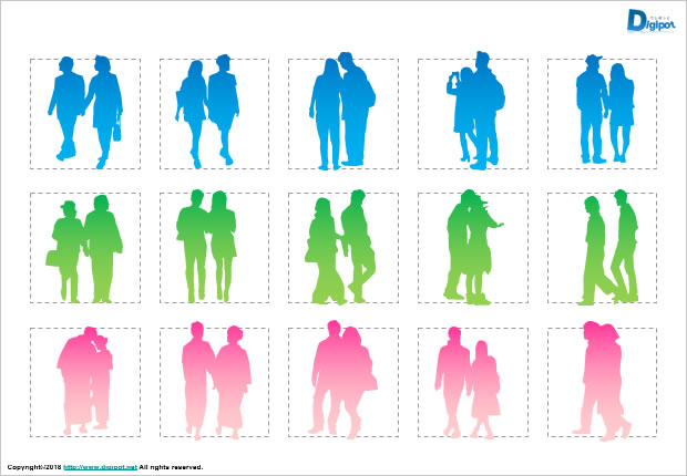 カップルのシルエット画像2