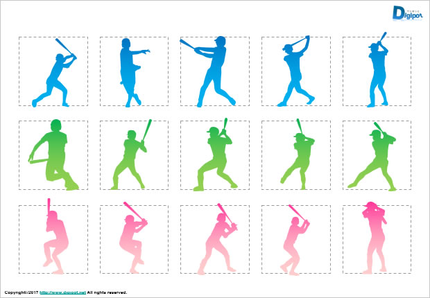 バッター、打者のシルエット画像2