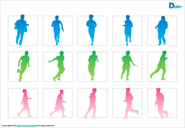 走る人のシルエット画像2