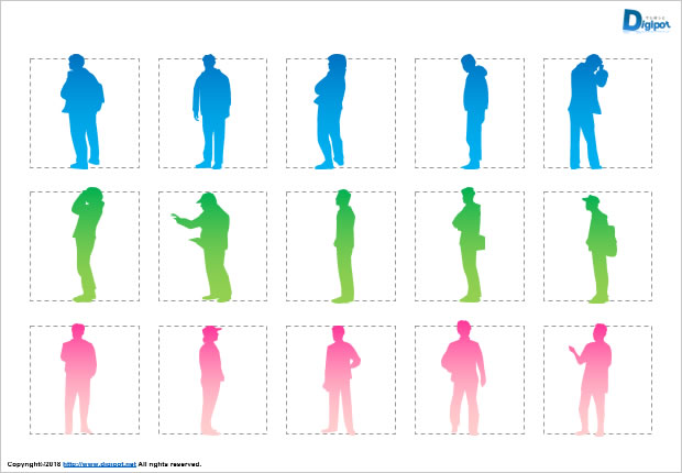 立っている男性のシルエット画像2