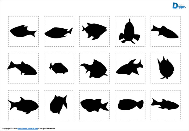 魚のシルエット画像