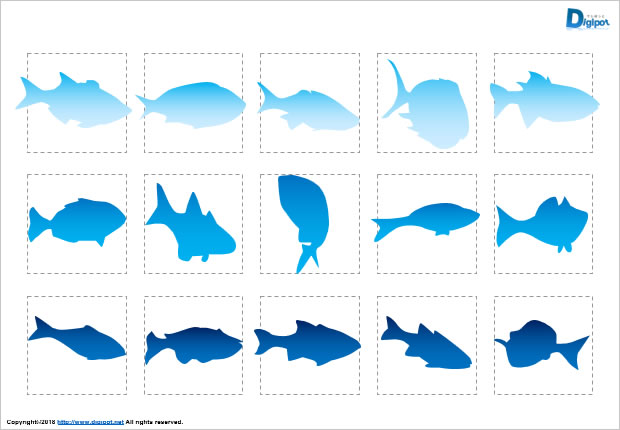 魚のシルエット画像2