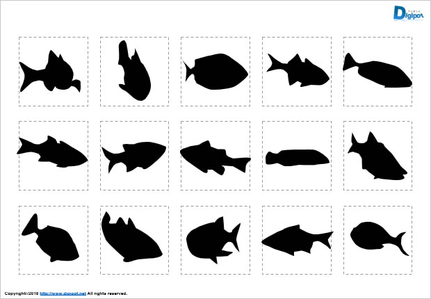 魚のシルエット画像