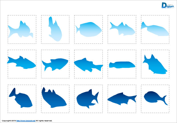 魚のシルエット画像2