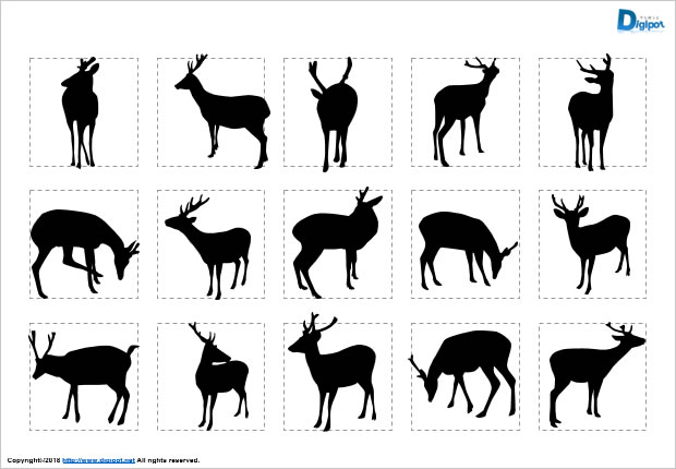 シカのシルエット パワーポイント フリー素材 無料素材のdigipot