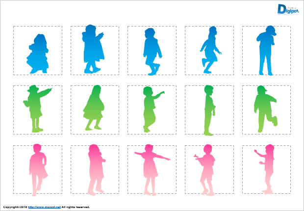 子供のシルエット画像2