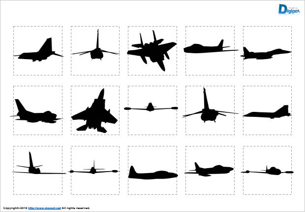 戦闘機のシルエット画像