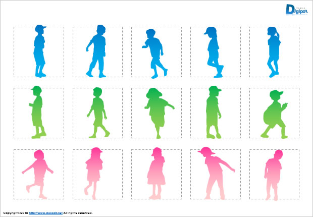 子供のシルエット画像2