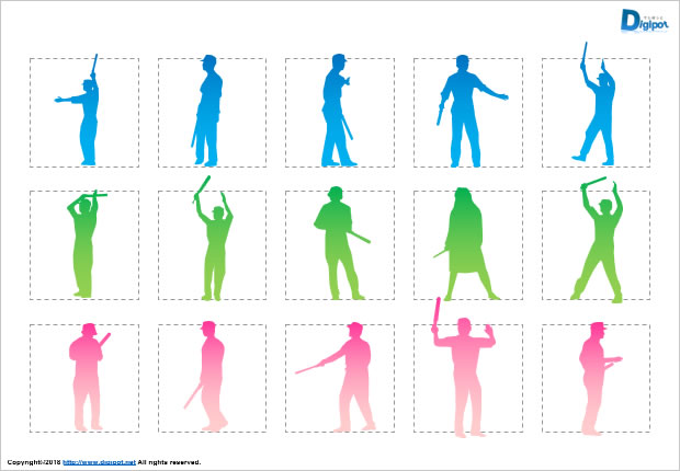 誘導している人のシルエット画像2