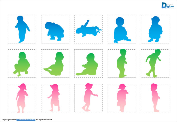 幼児のシルエット画像2