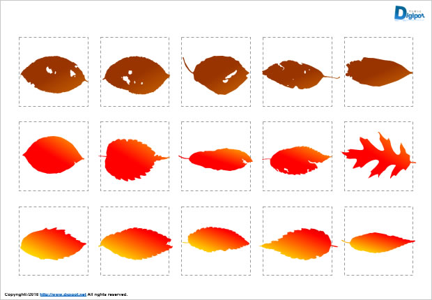 落ち葉のシルエット画像2