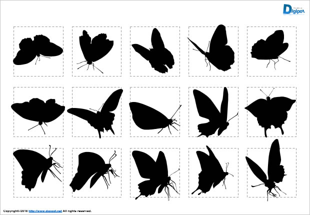 チョウチョのシルエット パワーポイント フリー素材 無料素材のdigipot