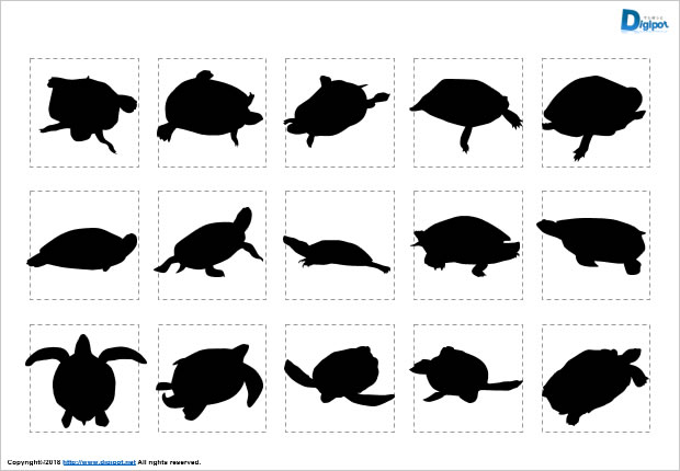 カメのシルエット パワーポイント フリー素材 無料素材のdigipot