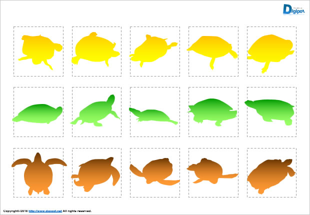 カメのシルエット パワーポイント フリー素材 無料素材のdigipot