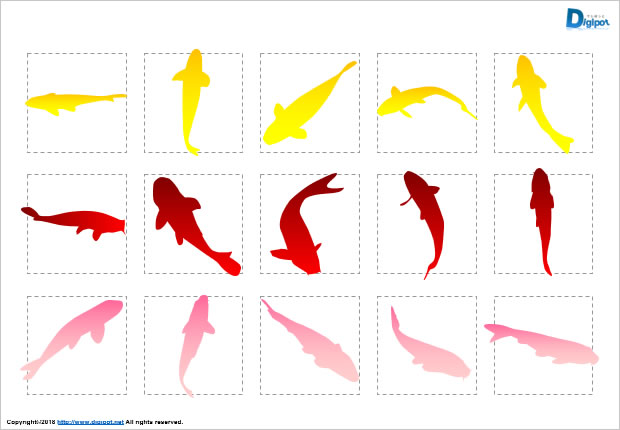 コイのシルエット画像2