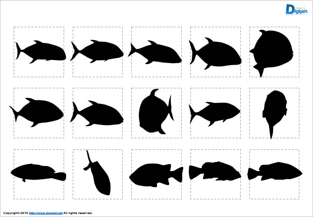 海水魚のシルエット パワーポイント フリー素材 無料素材のdigipot