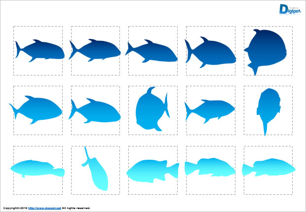 海水魚のシルエット パワーポイント フリー素材 無料素材のdigipot