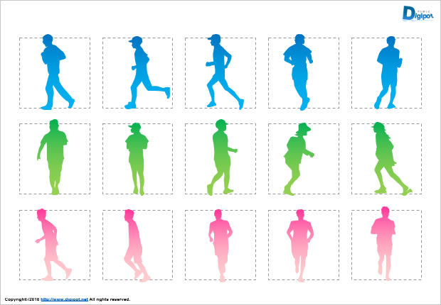 走る人のシルエット画像2