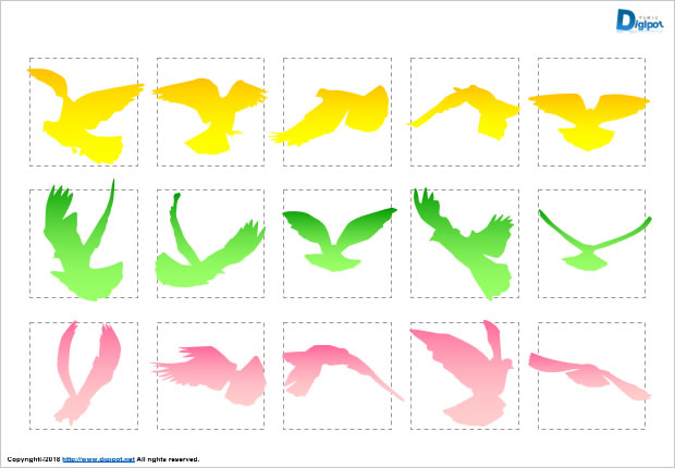 飛んでいるハトのシルエット パワーポイント フリー素材 無料素材のdigipot