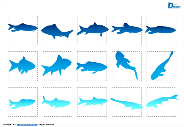 淡水魚のシルエット画像2