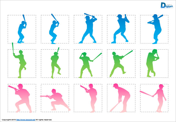 バッター、打者のシルエット画像2